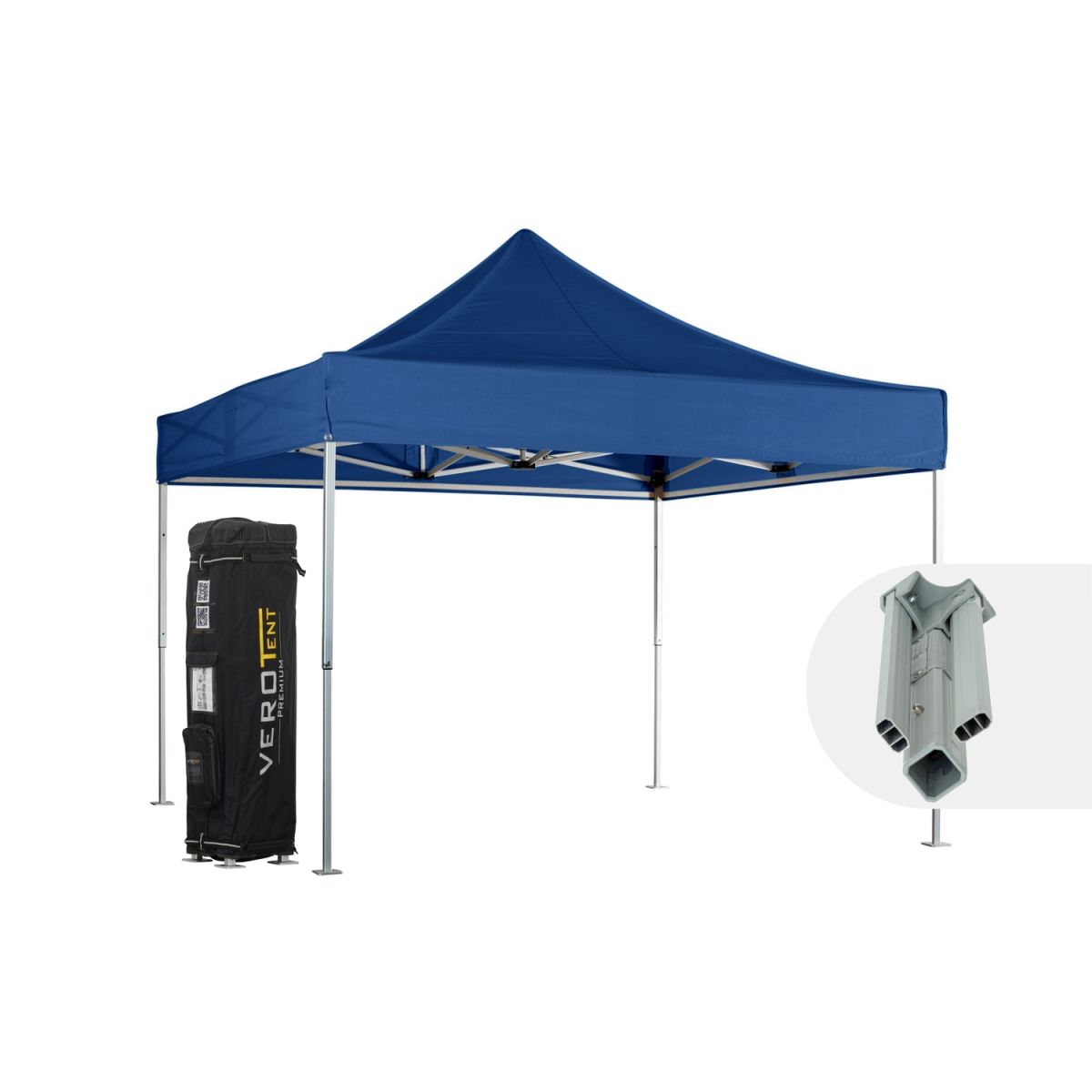 VeroTENT VeroTENT Faltpavillon 4x4m Classic mit Dach 400x400x400 cm (LxBxH); blau