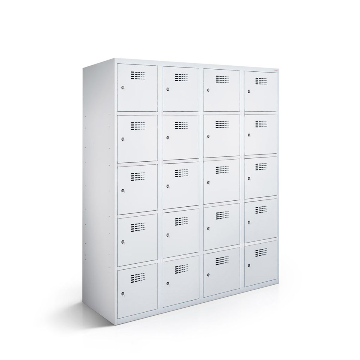 rotstahl Fächerschrank 20 Fächer mit lichtgrauem Korpus 120x50x180 cm (BxTxH); hellgrau