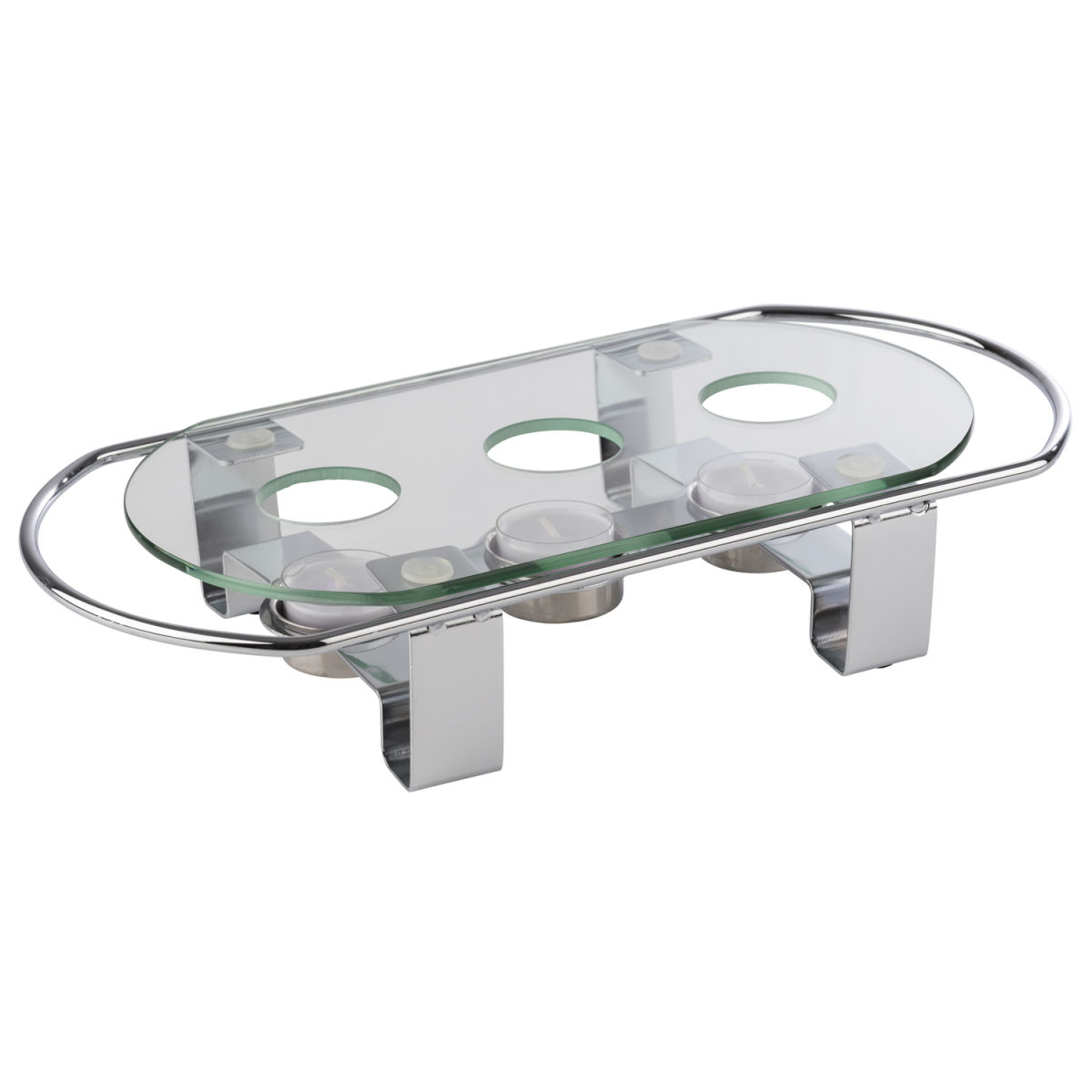 APS Speisenwärmer, Metall; 33.5x18x5.5 cm (LxBxH); silber/transparent