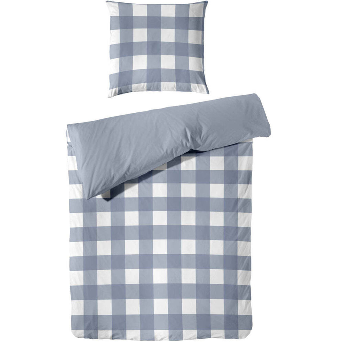 Decoper Perkal Bettwäsche Set; 155x220 cm (BxL), 80x80 cm (LxB); blau
