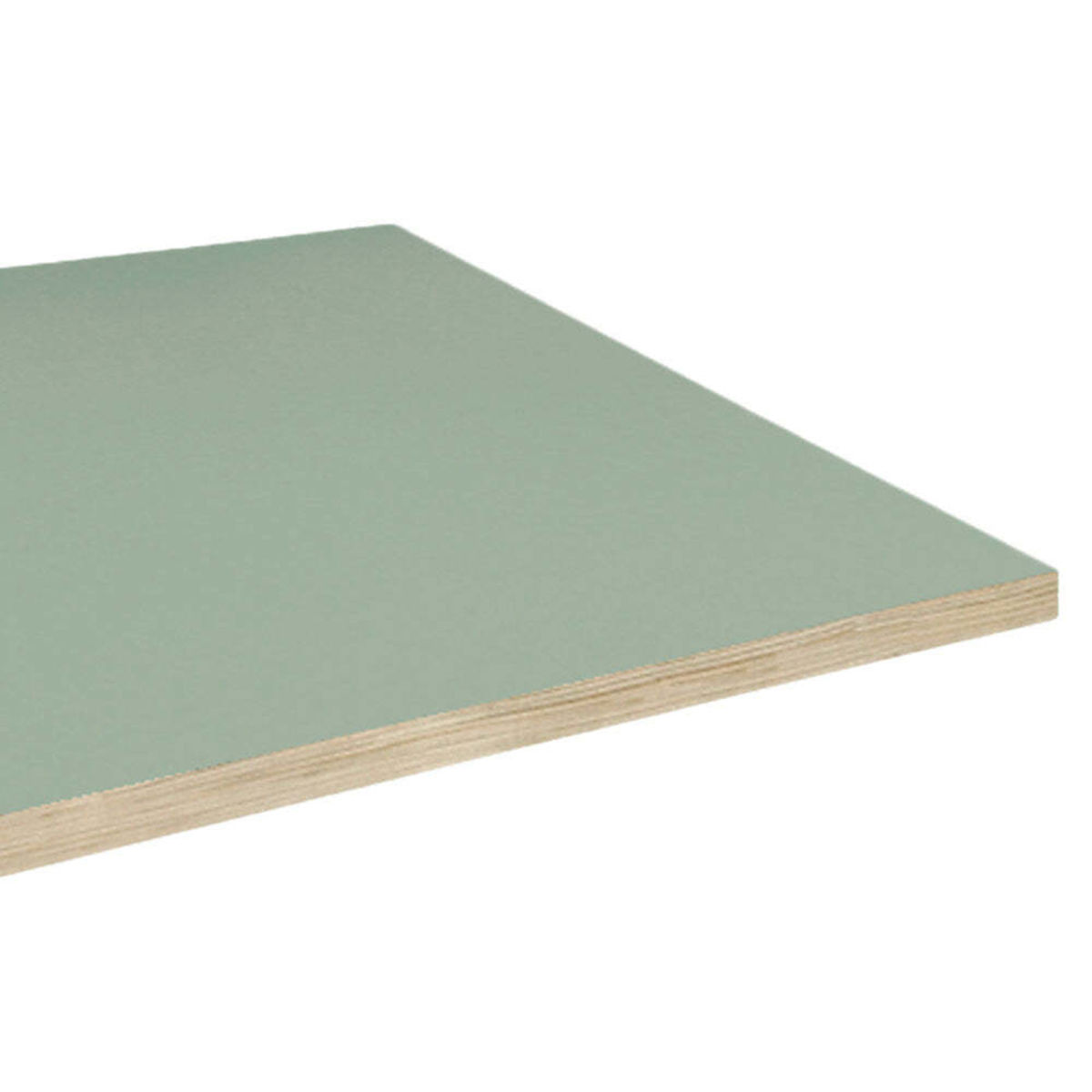 Piano tavolo rettangolare, bordi effetto legno RestooTab; 160x80 cm (LxL); verde chiaro; rettangolare