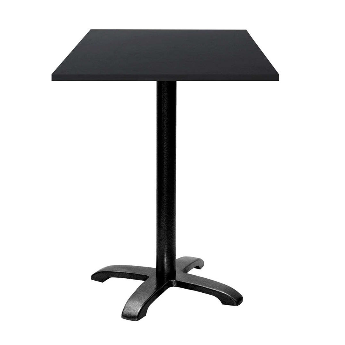 RestooTab Stehtisch Bazila quadratisch - Dekor Holz & Uni 60x60x112 cm (LxBxH); Platte schwarz, Gestell schwarz; quadratisch
