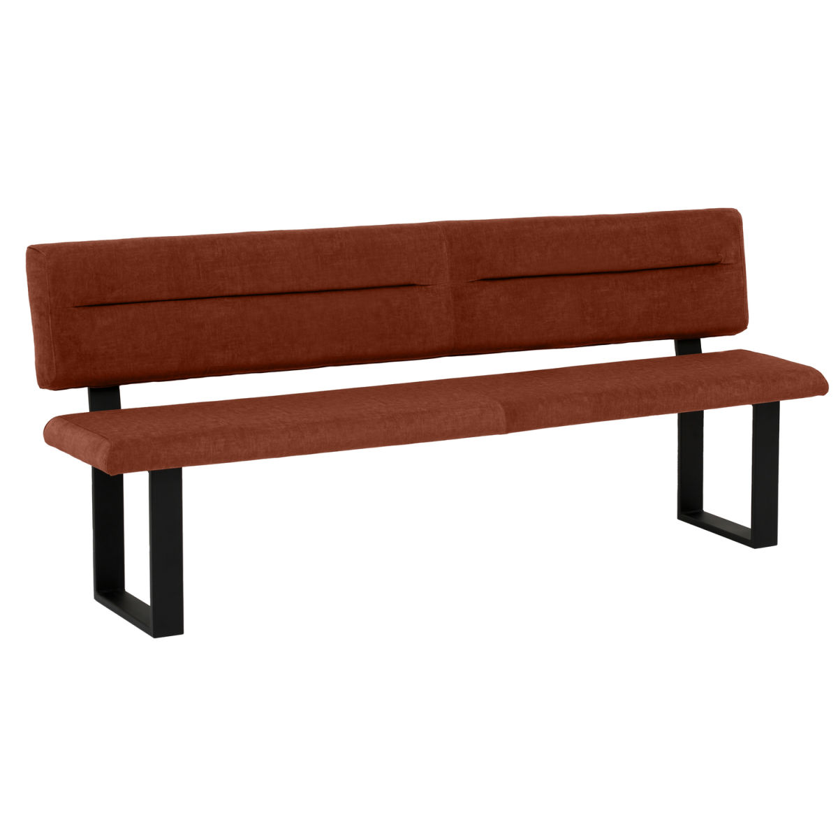 Mayer Sitzmöbel Sitzbank 4133 180x60x91 cm (BxTxH); Sitz rostbraun, Gestell schwarz
