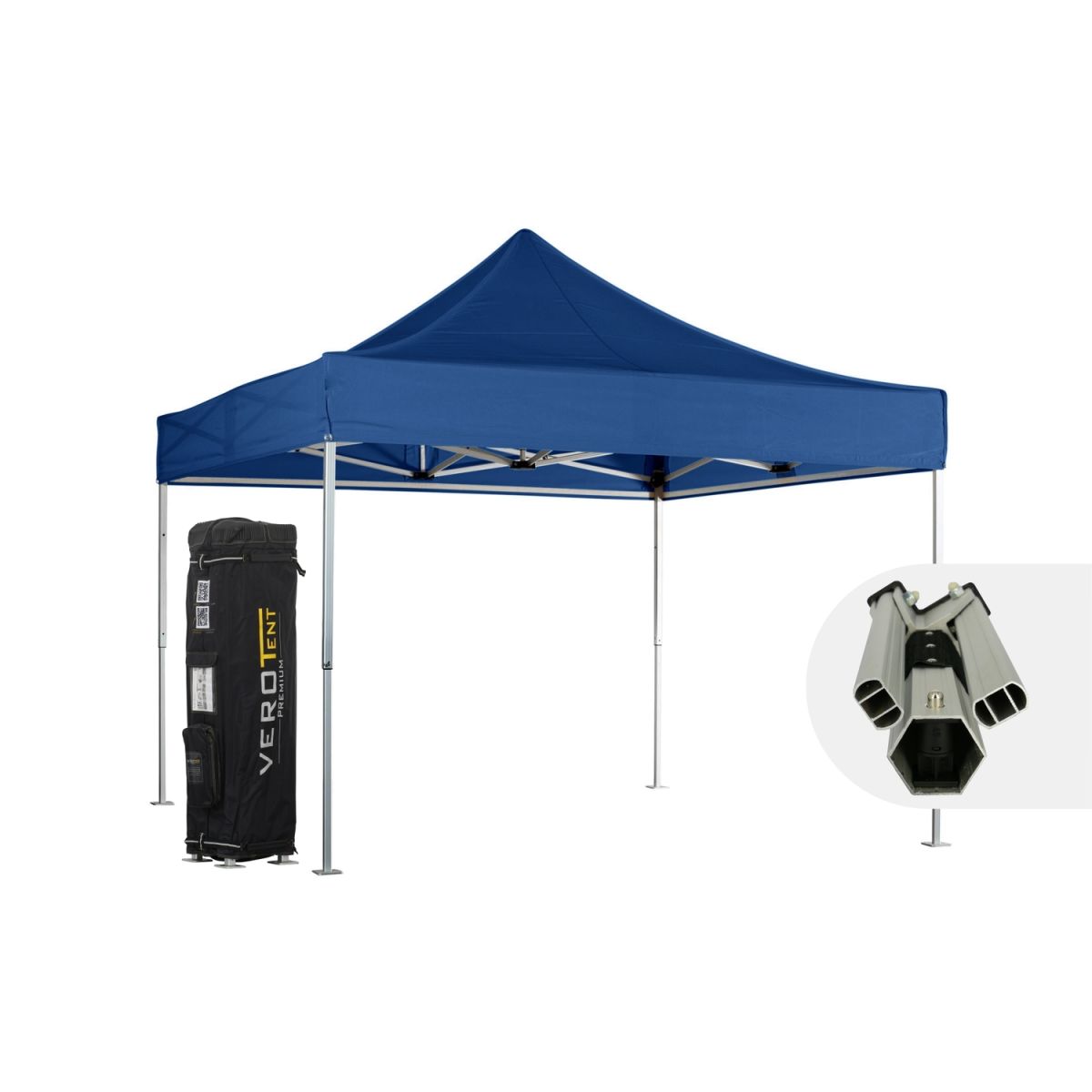 VeroTENT VeroTENT Faltpavillon 4x4m Luxea mit Dach 400x400x400 cm (LxBxH); blau