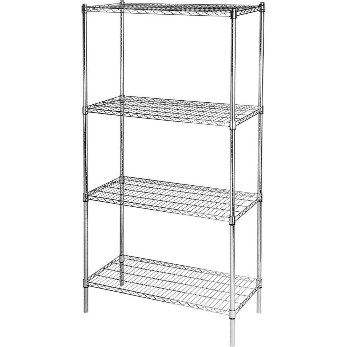 Stalgast Lagerregal aus verchromten Stahl 90x180x45 cm (BxHxT); silber