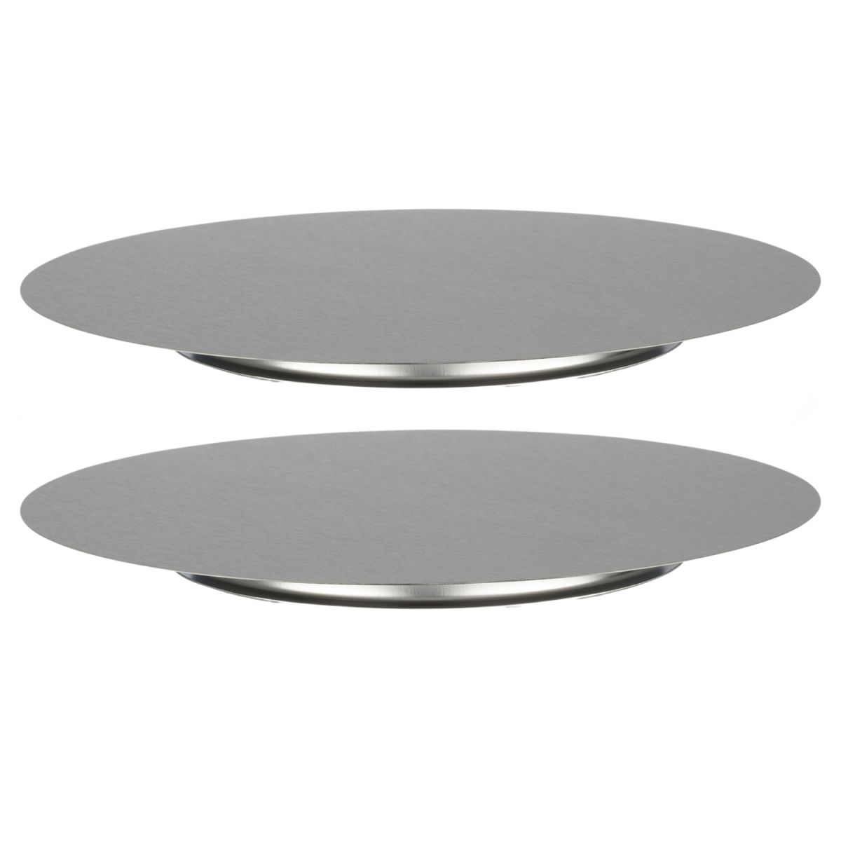 APS Servier- und Tortenplatte, 2er-Set, Edelstahl; 31x31x31x2.5 cm (LxBxØxH); silber; rund