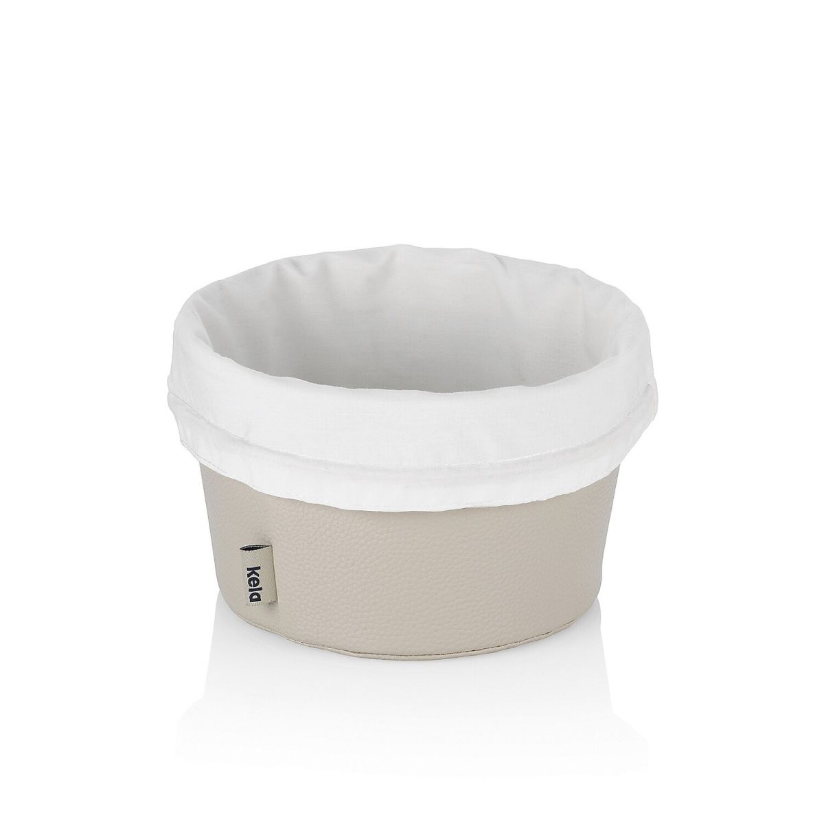 kela Brotkorb Grana PU-Leder 19x11 cm (ØxH); silber; rund