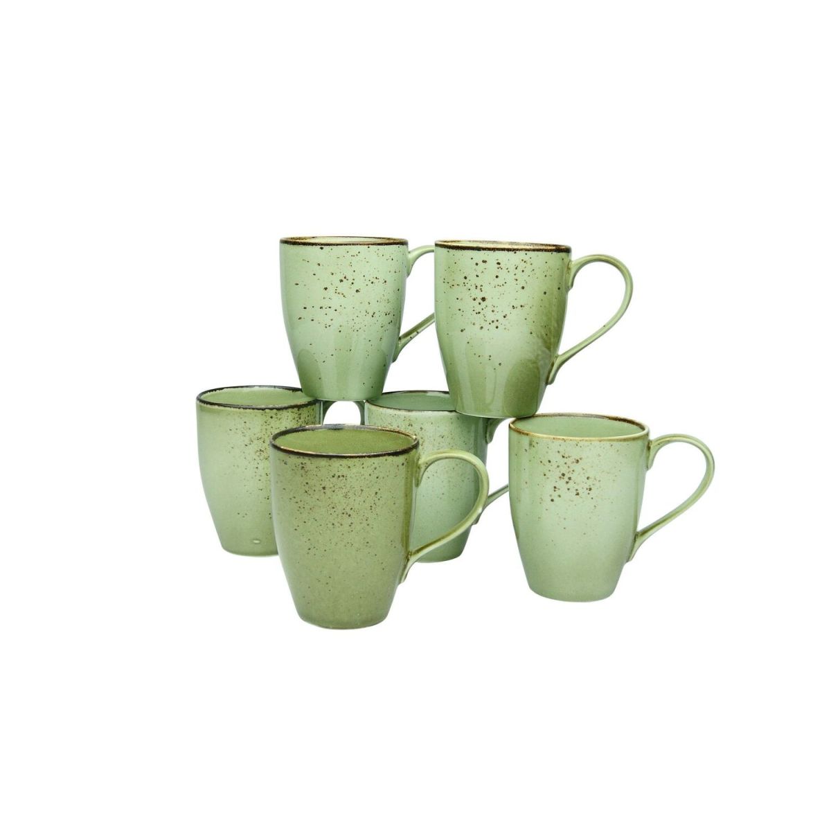 CreaTable Nature Collection - Kaffeebecher 6-tlg 300 ml, 8.5x11 cm (ØxH); hellgrün; rund; 6 Stück / Pack