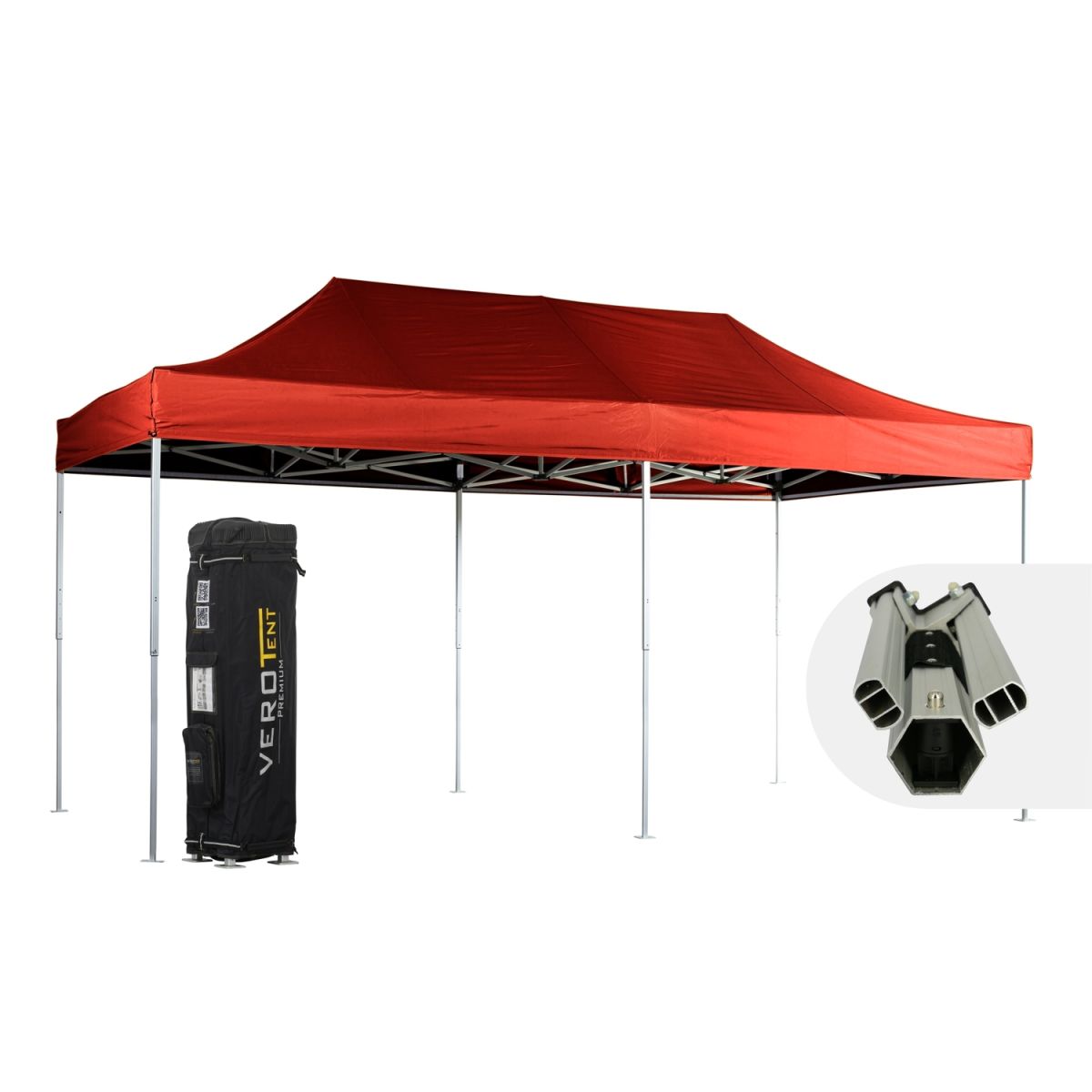 VeroTENT VeroTENT Faltpavillon 3x6m Luxea mit Dach 300x600x330 cm (LxBxH); rot