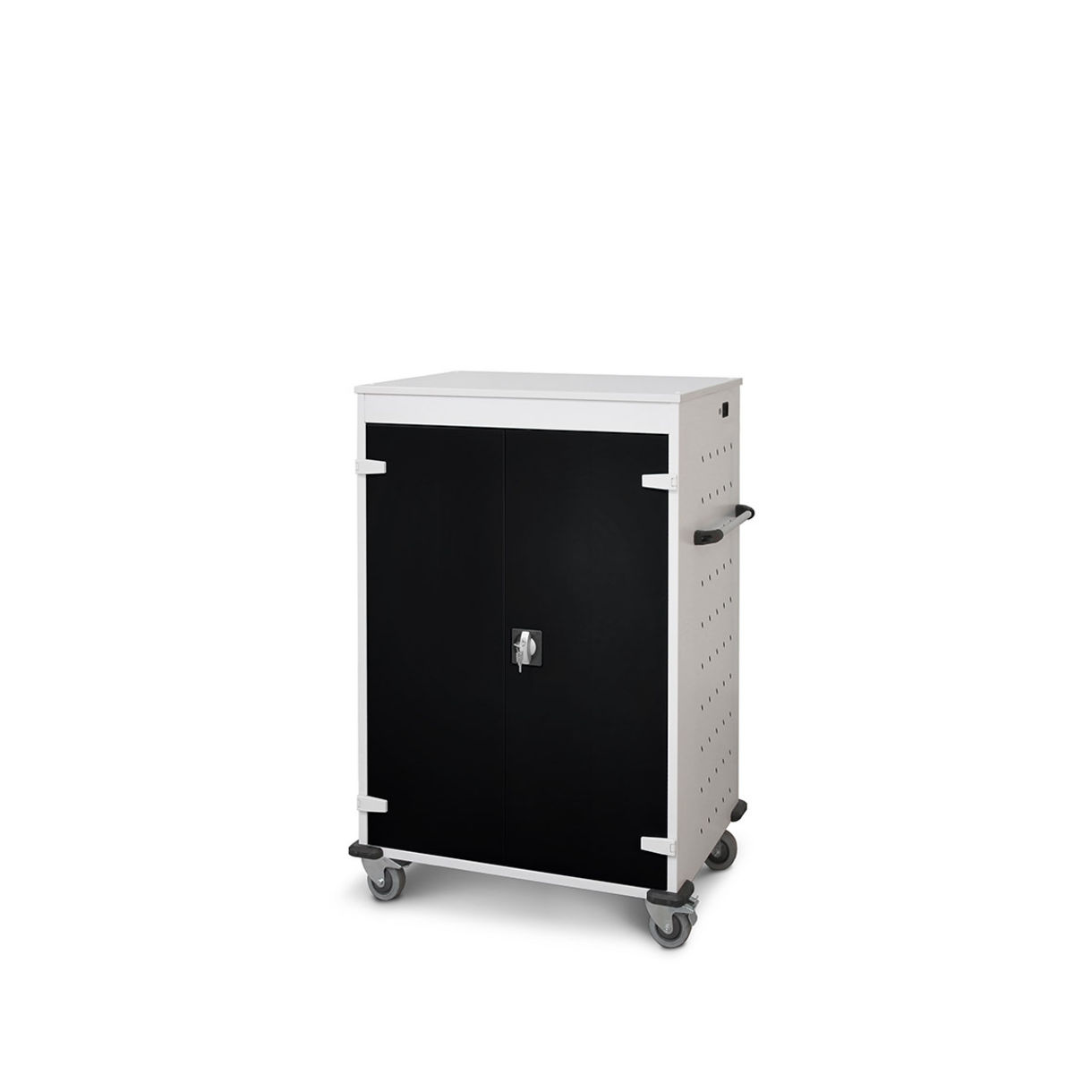 rotstahl Laptopwagen 20 Fächer mit lichtgrauem Korpus 92x125 cm (BxH); schwarz