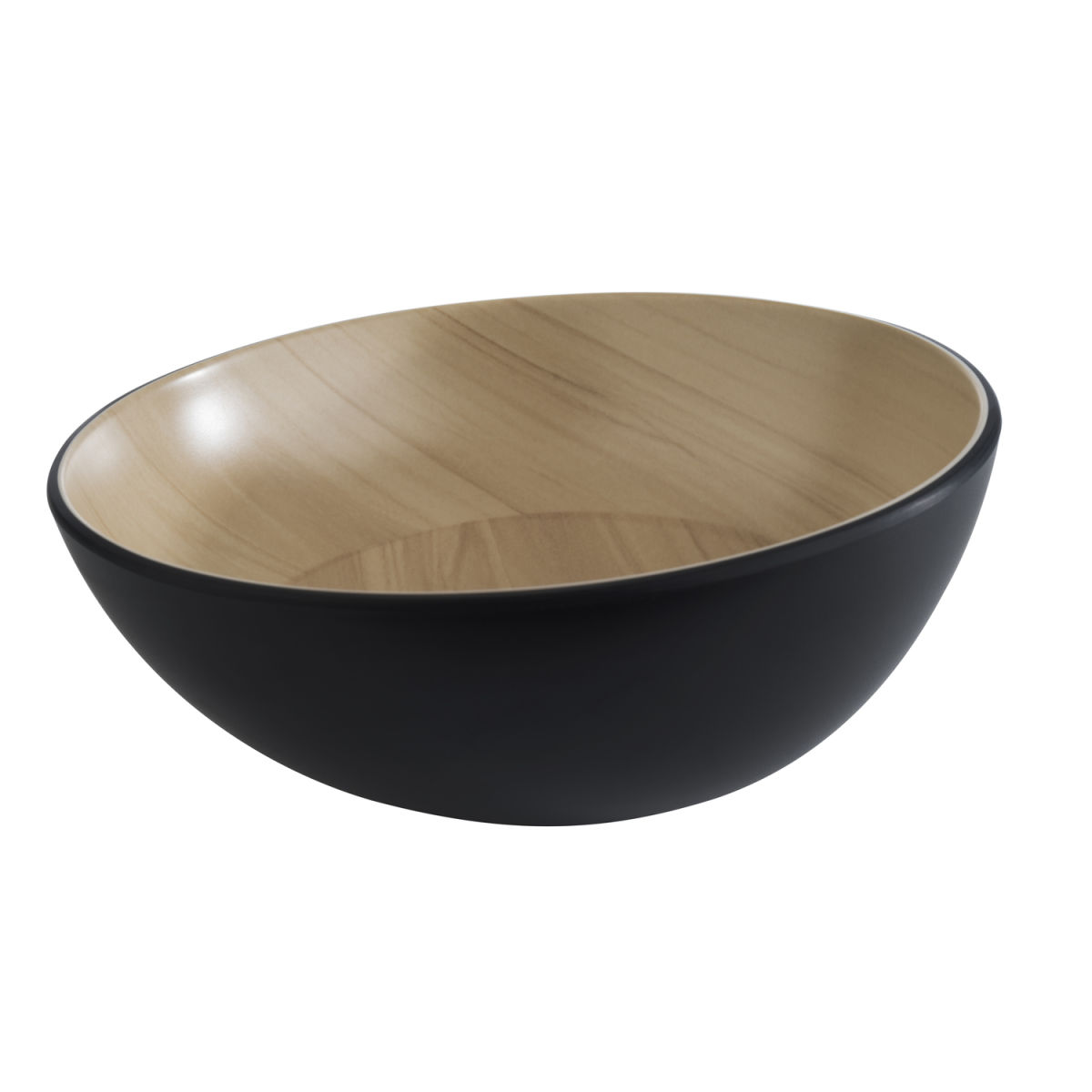 APS Schale FRIDA, Melamin, rund 1000 ml, 21.5x21.5x21.5x8.5 cm (LxBxØxH); beige/schwarz; rund