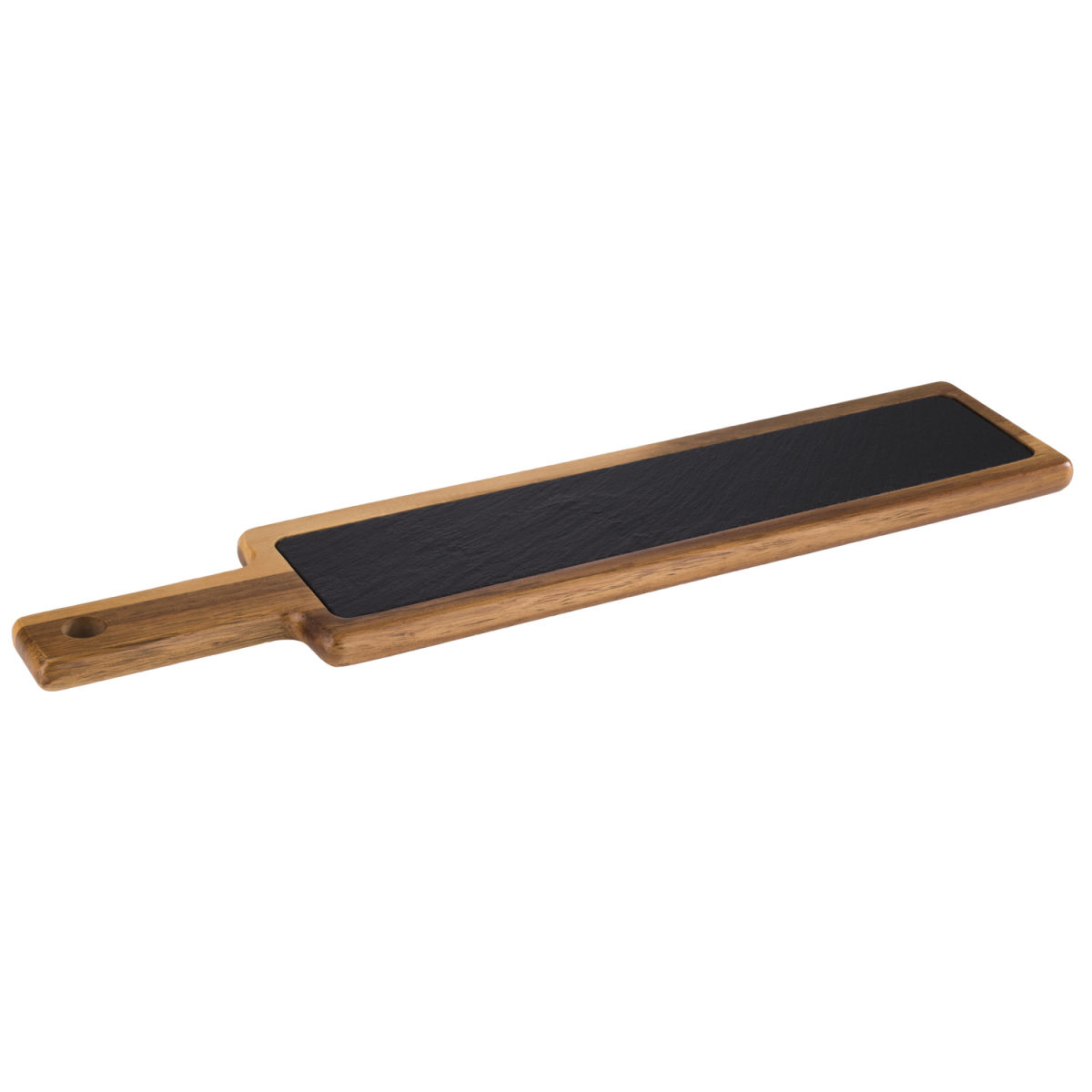 APS Servierbrett FUSIONA, Akazienholz/Naturschiefer; 55x12x2 cm (LxBxH); braun/schwarz; rechteckig