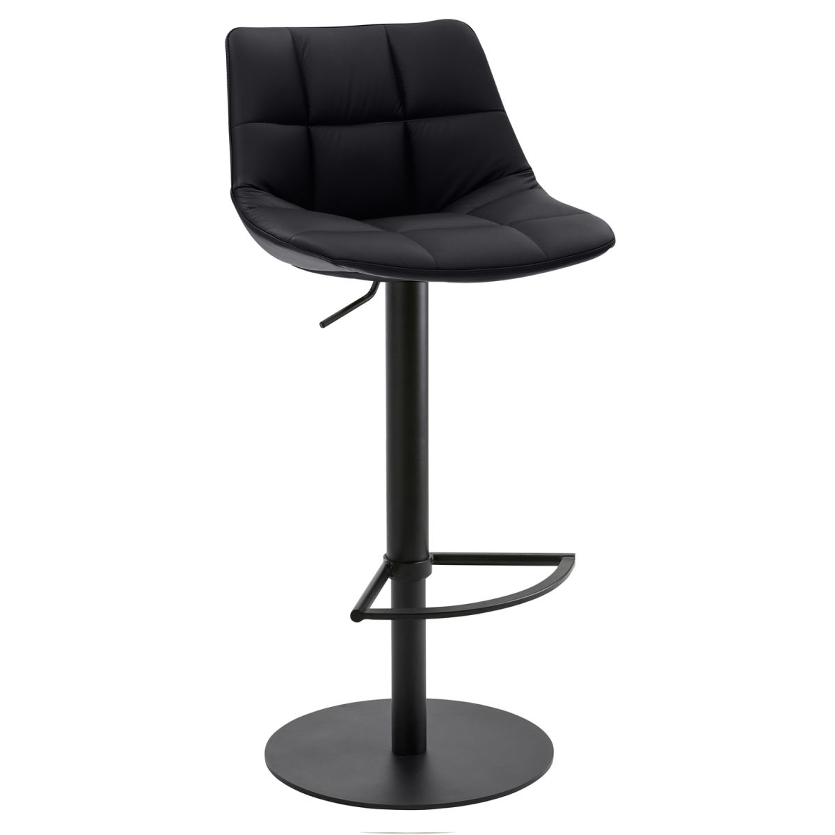 Mayer Sitzmöbel Barhocker höhenverstellbar Rautensteppung, Mikrofaser in Lederoptik 48x49x79.5 cm (BxTxH); Sitz anthrazit, Gestell schwarz