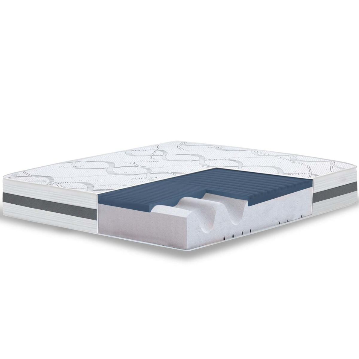 The White Stone Einzelmatratze Memory Foam Höhe 27 cm 120x200x22 cm (BxLxH); weiß; H3-fest