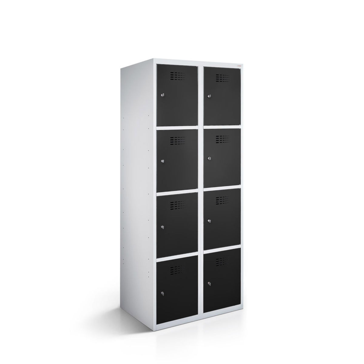 rotstahl Fächerschrank 8 Fächer mit lichtgrauem Korpus 60x50x180 cm (BxTxH); schwarz