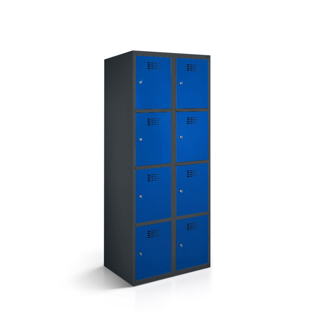 rotstahl Fächerschrank 8 Fächer mit anthrazitgrauem Korpus 60x50x180 cm (BxTxH); dunkelblau