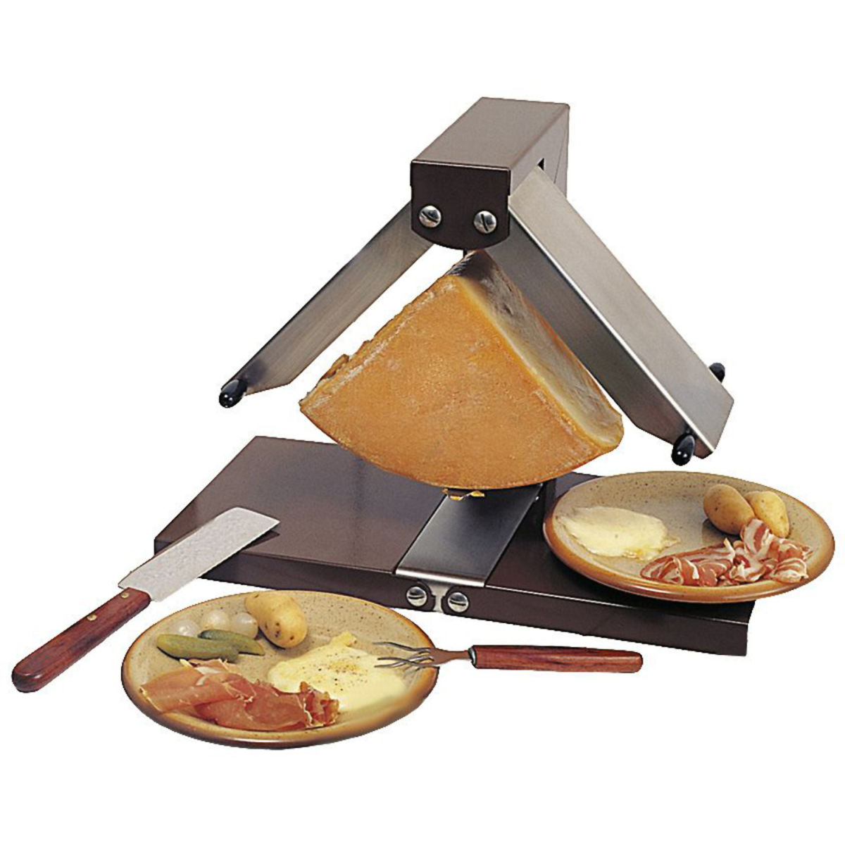 Neumärker Satteldach Raclette 44.5x21.5x30 cm (BxTxH); braun/silber