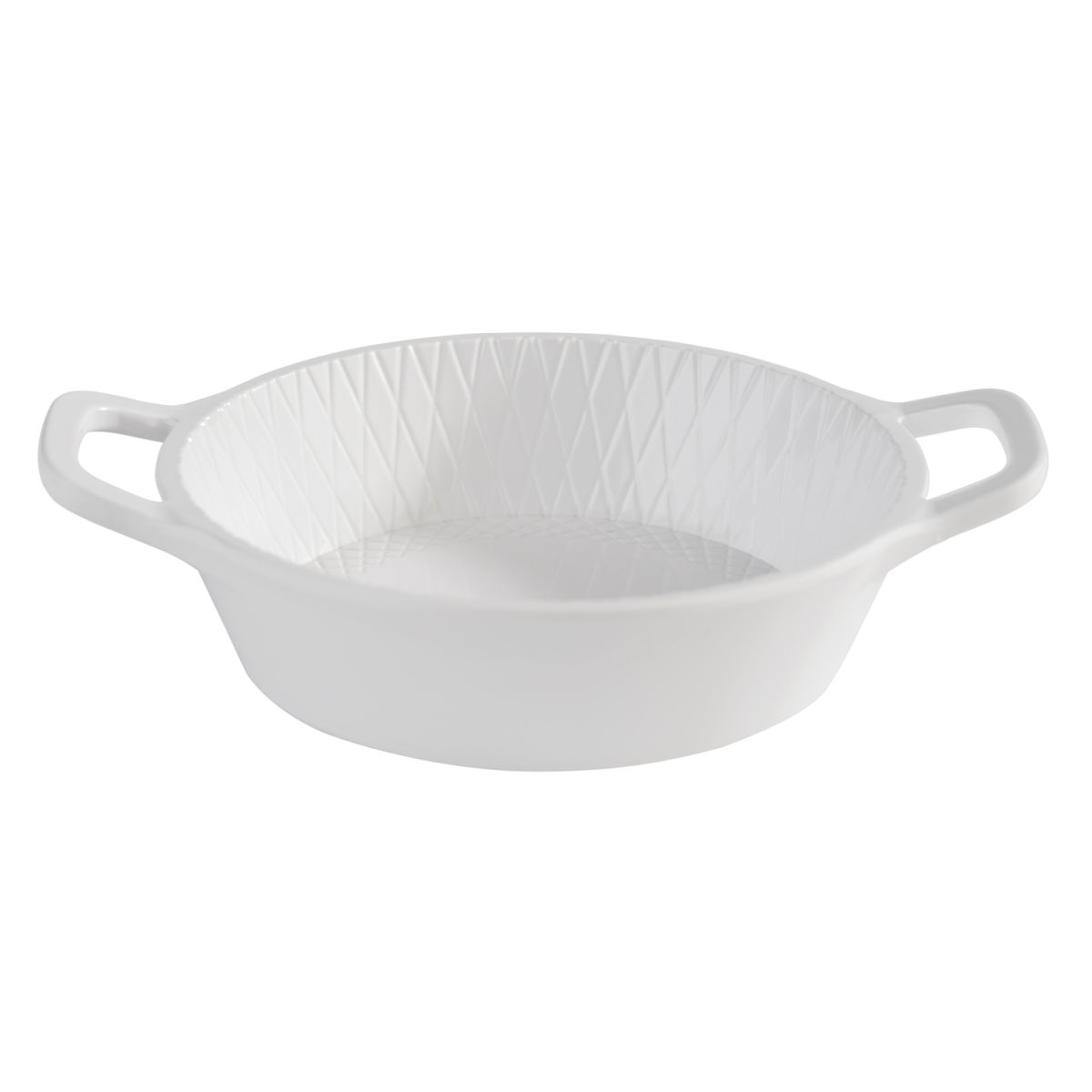 APS Schale MINI, Melamin, Struktur, mit Griffen 70 ml, 8.5x11.5x8.5x2.5 cm (LxBxØxH); weiß; rund; 60 Stück / Pack