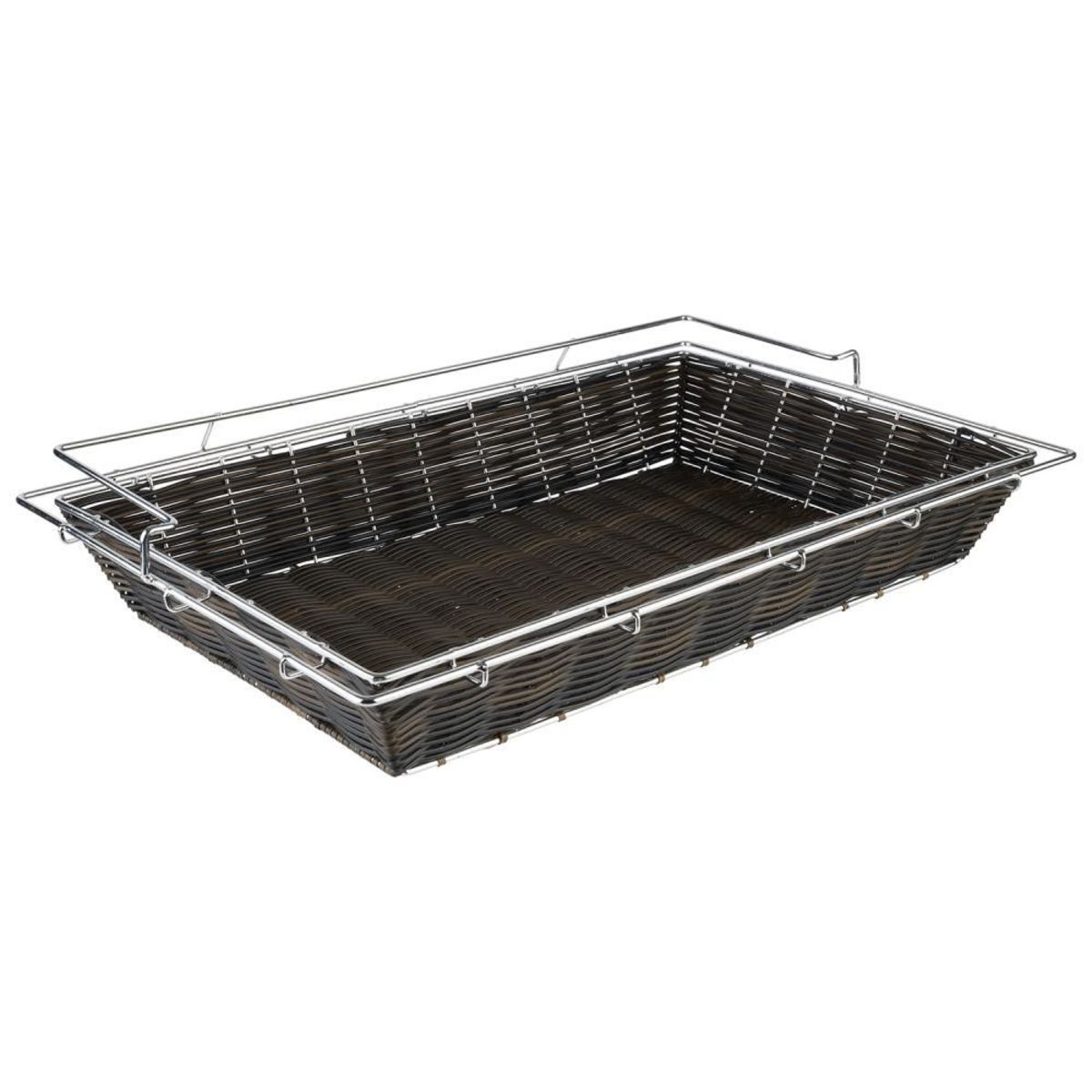 APS Buffetkorb, Polypropylen, rechteckig 56.5x36.5x10 cm (LxBxH); dunkelbraun; rechteckig