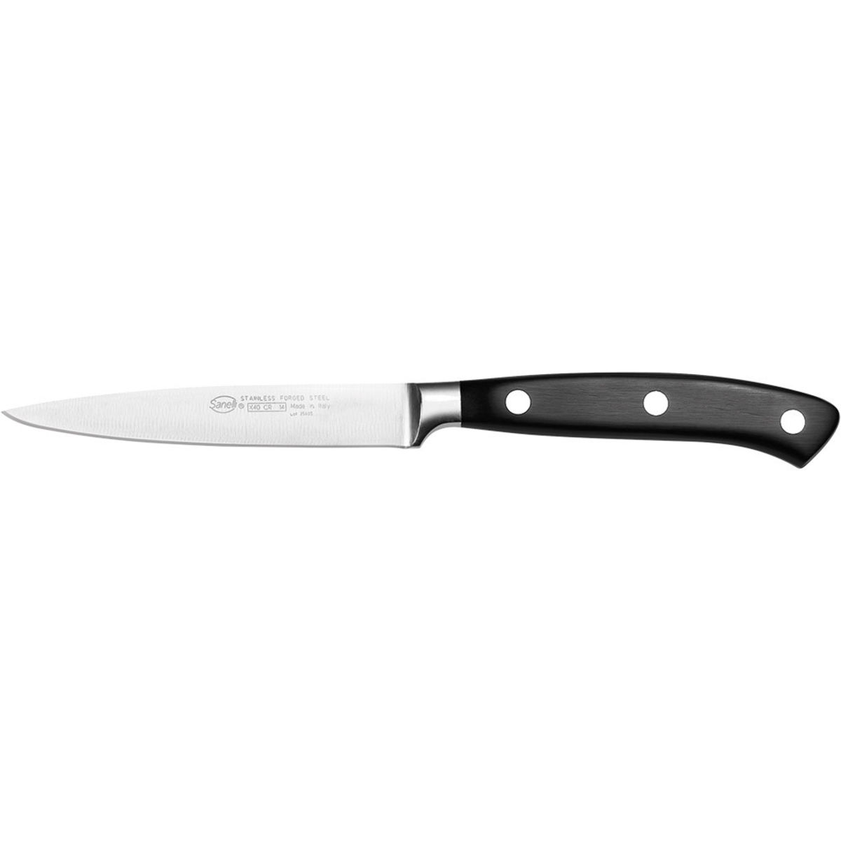 Sanelli Schälmesser, geschmiedet, Ergoforge 20.5 cm (L); silber/schwarz