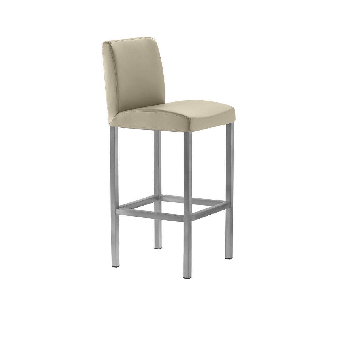 Mayer Sitzmöbel Barhocker Barstuhl, Vierfuß, Mikrofaser in Lederoptik, bis 150 kg 40x45x94 cm (BxTxH); Sitz taupe, Gestell silber
