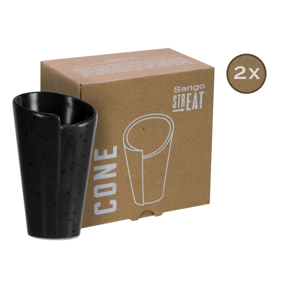 CreaTable STREET FOOD - 2-er Cone schwarz 300 ml, 9.5x15 cm (ØxH); schwarz; rund; 2 Stück / Pack
