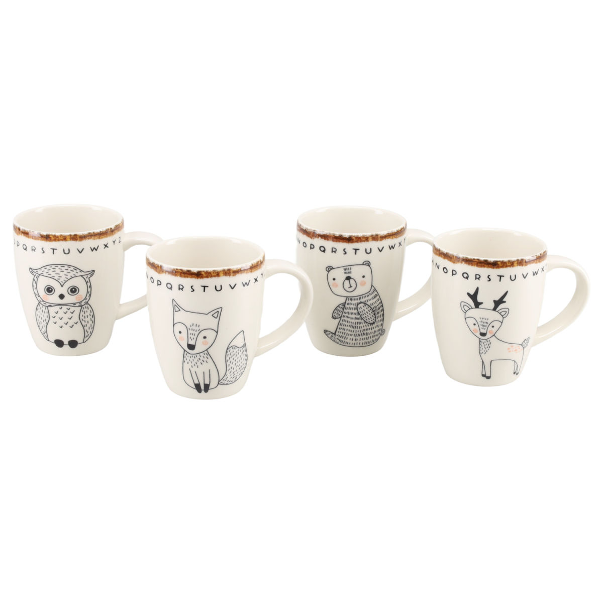 CreaTable Freunde des Waldes - Becher 4-tlg; 250 ml, 7.5x7.5x7.5x9.5 cm (LxBxØxH); mehrfarbig; 4 Stück / Pack