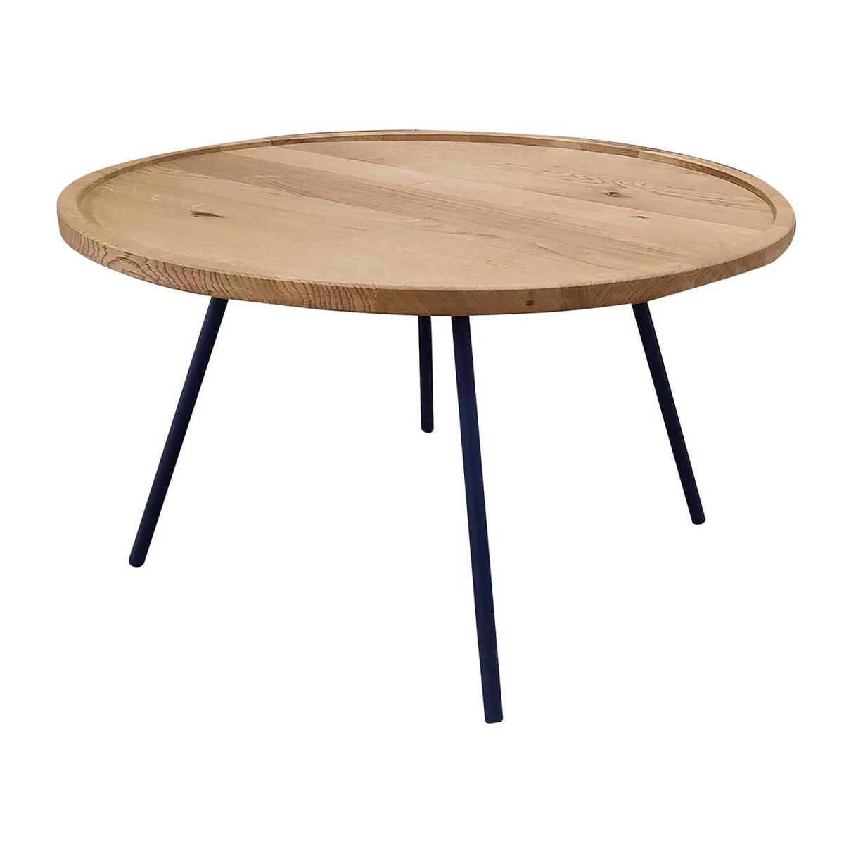 Infantil Couchtisch 'Emma', Wildeiche 80x80x50 cm (LxBxH); Platte braun, Gestell schwarz; rund