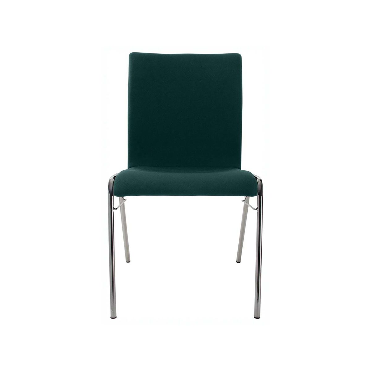 BMV Besucherstuhl 'A45' Buche, Gestell verchromt, Steg, Vollpolster 50x86x54 cm (BxTxH); Sitz dunkelgrün, Gestell silber