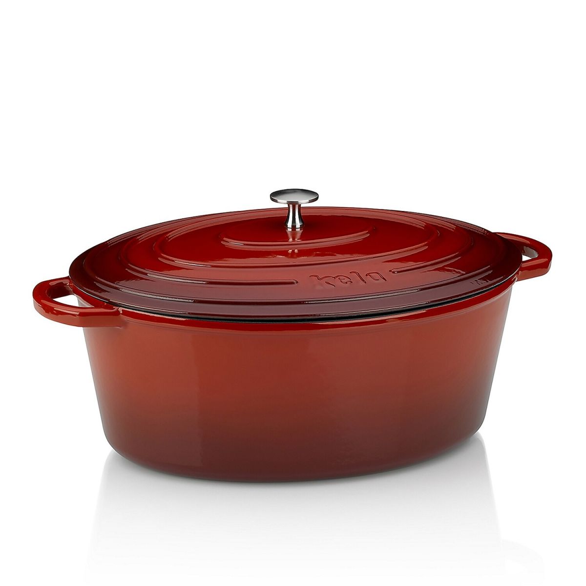Cocotte Calido in ghisa ovale kela; 9.3 l, 36x29x15 cm (LxLxH); rosso; ovale
