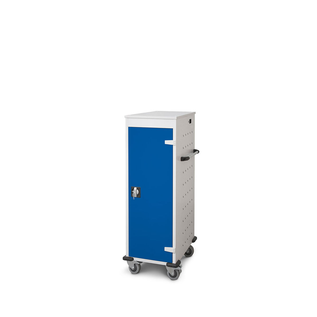 rotstahl Laptopwagen 10 Fächer mit lichtgrauem Korpus 53x125 cm (BxH); dunkelblau