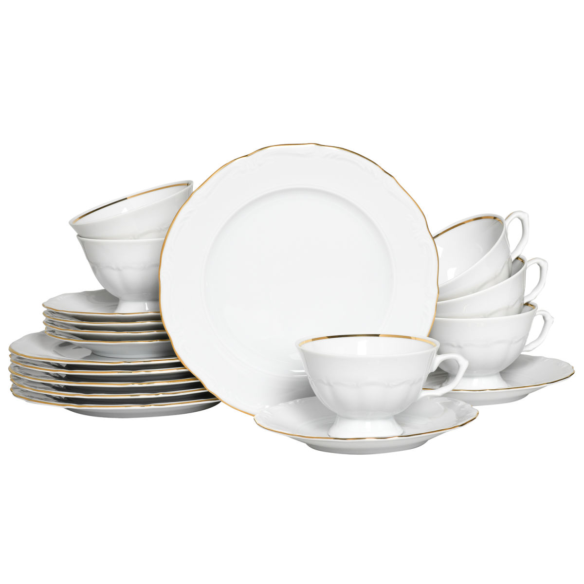 CreaTable Maria Theresia - Kaffeeservice 18-tlg weiß/gold