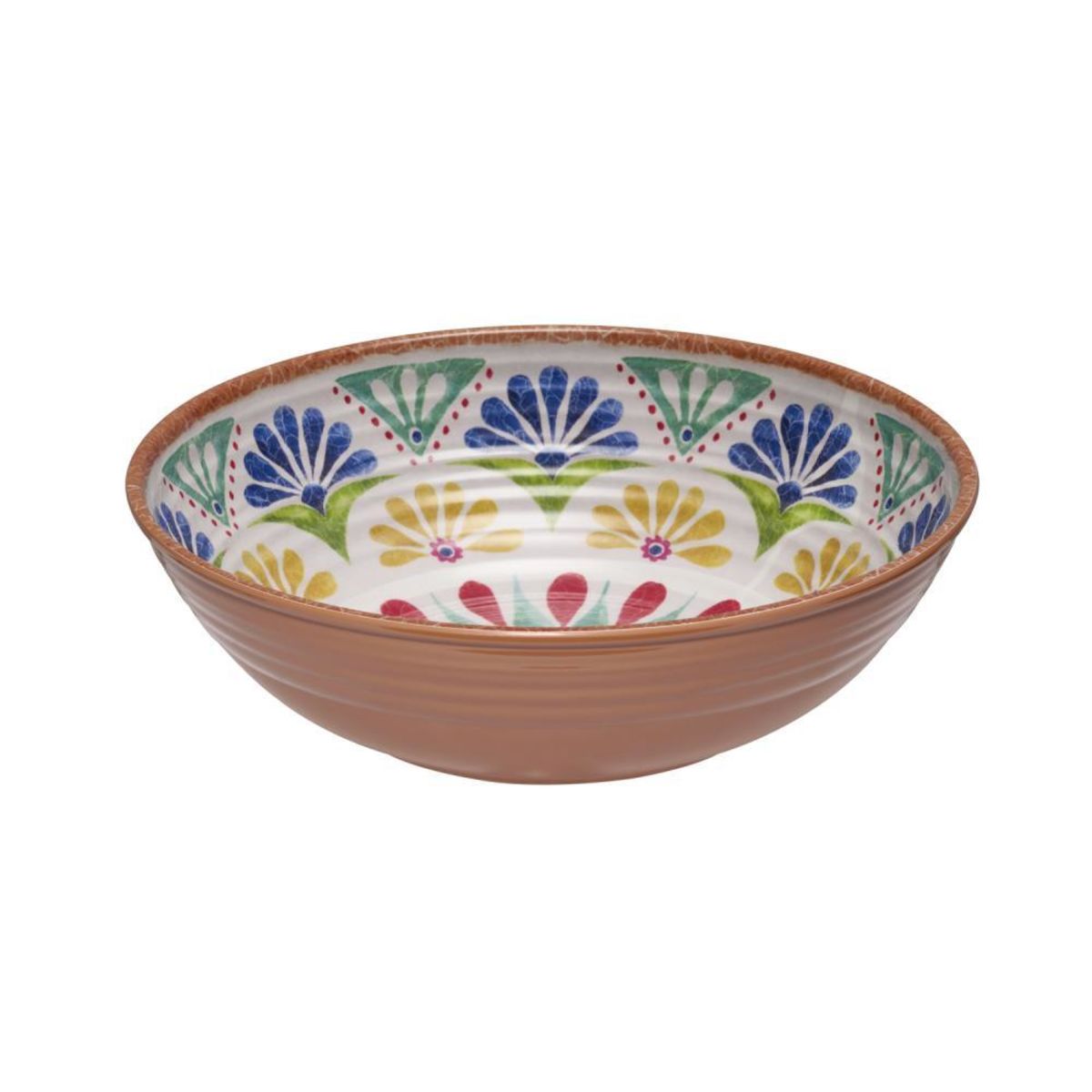 APS Schale -ARABESQUE- , Ø 13 cm, H: 7 cm , Melamin, 0,4 Liter , innen: Terrakottaoptik , außen: Dekor ,; 1500 ml, 24x24x7 cm (LxBxH); terrakotta/blau/weiß; rund
