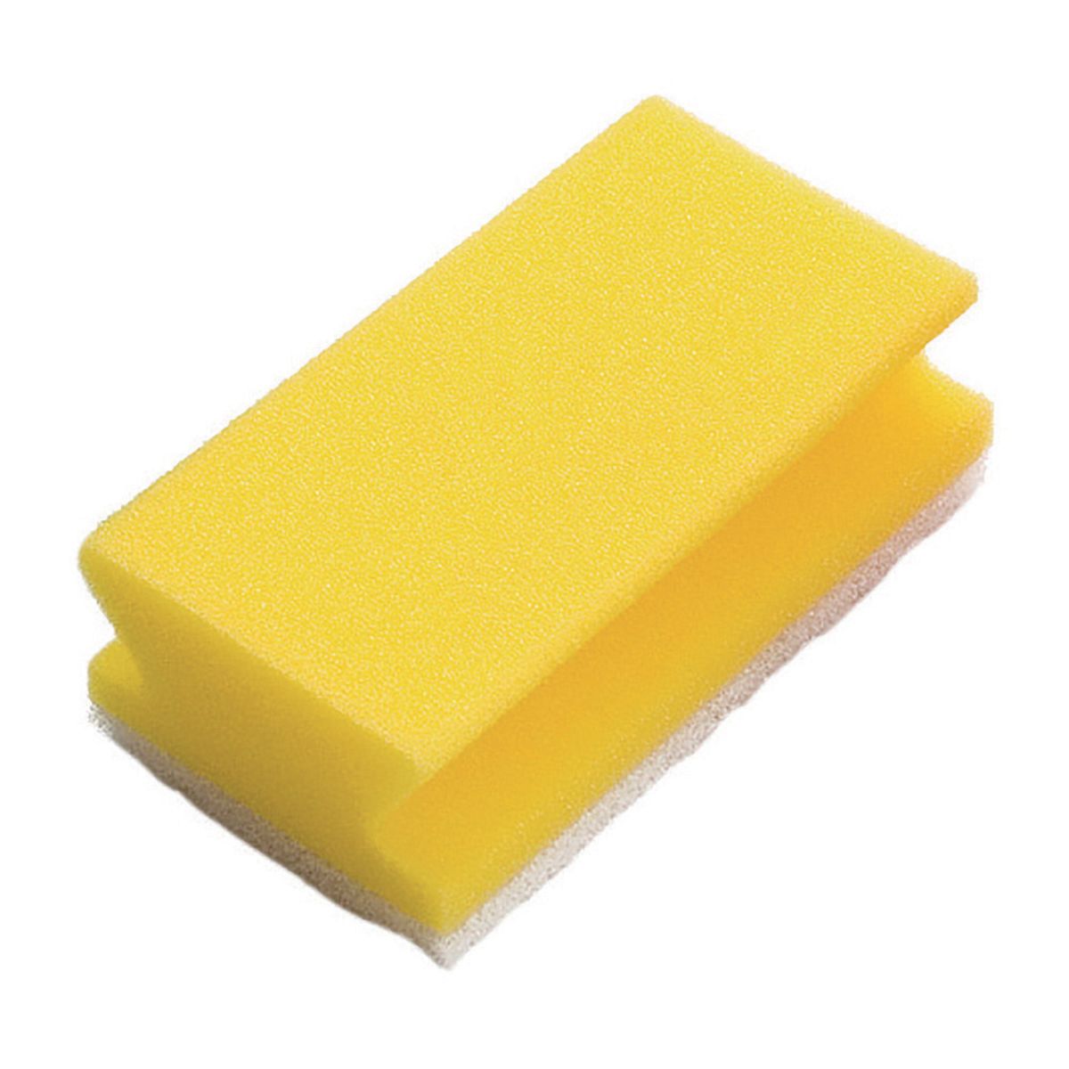 Diversey TASKI Schwamm, Padschwamm mit kratzfreiem, weissem Pad, 130 x 75 x 45 mm gelb; 10 Stück / Pack