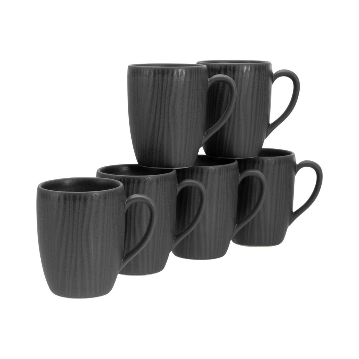 Vesuvio nero - set di 6 tazze da caffè CreaTable; 300 ml, 8x10 cm (ØxH); nero; 6 pz. / Pacco