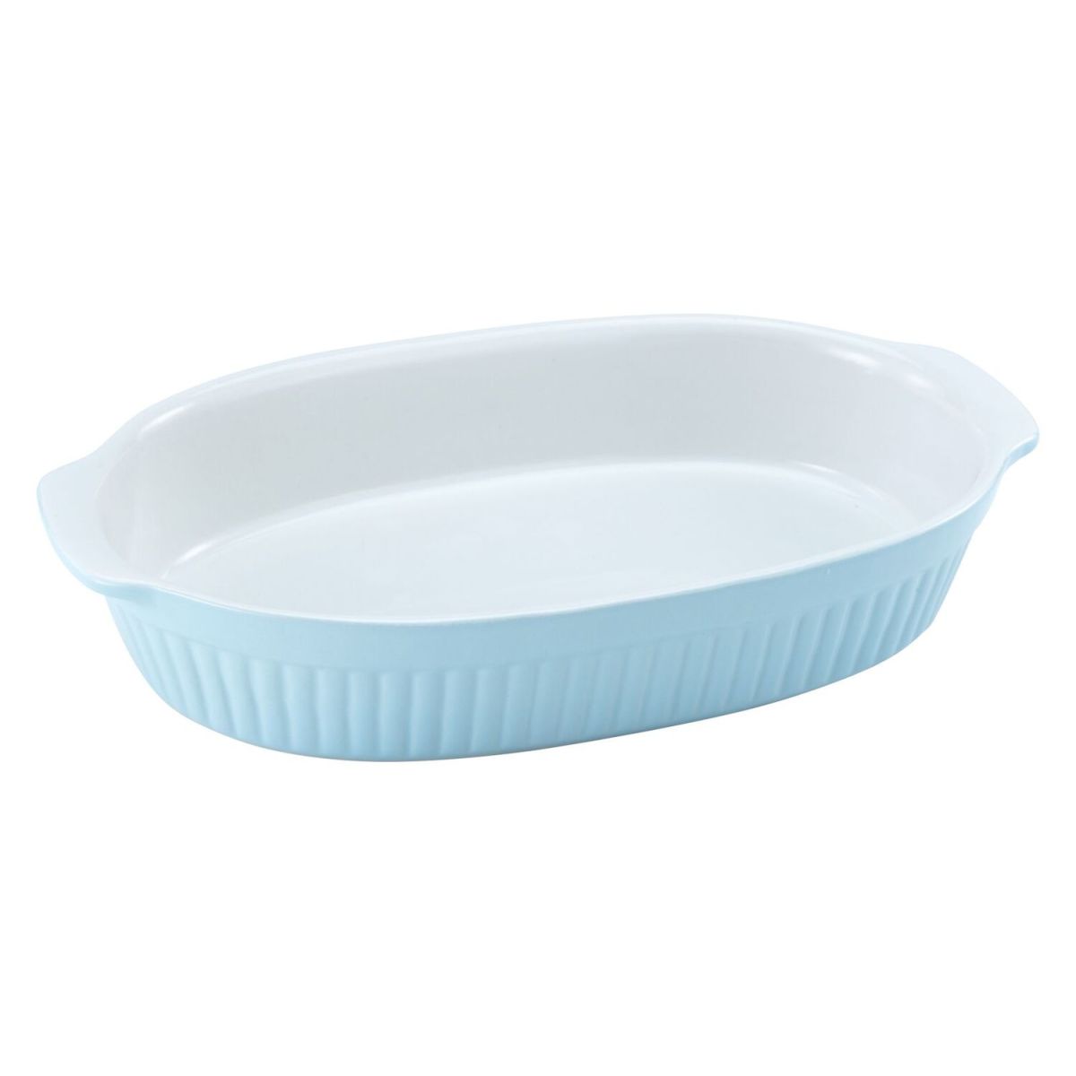 Cucina pastello - Casseruola ovale CreaTable; 2500 ml, 33.5x18x6 cm (LxLxH); blu; rettangolare