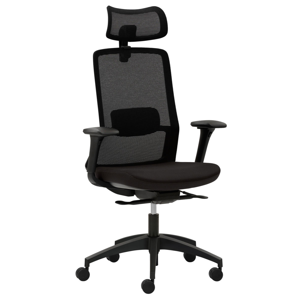 Mayer Sitzmöbel Drehstuhl mit Kopfstütze Drehstuhl 2481 69x125x67 cm (BxHxT); Sitz schwarz, Gestell schwarz