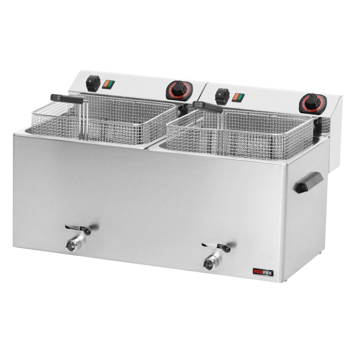 A&S Polarny Elektro Fritteuse 2 x 11 L, 16,2 kW 22 l, 72x42x37 cm (BxTxH); edelstahl