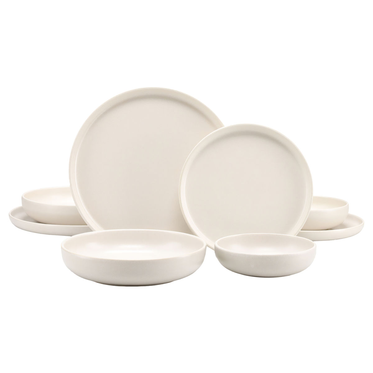 CreaTable Uno Rusty Rose / Black - Tellerset 8-tlg; weiß; 8 Stück / Set