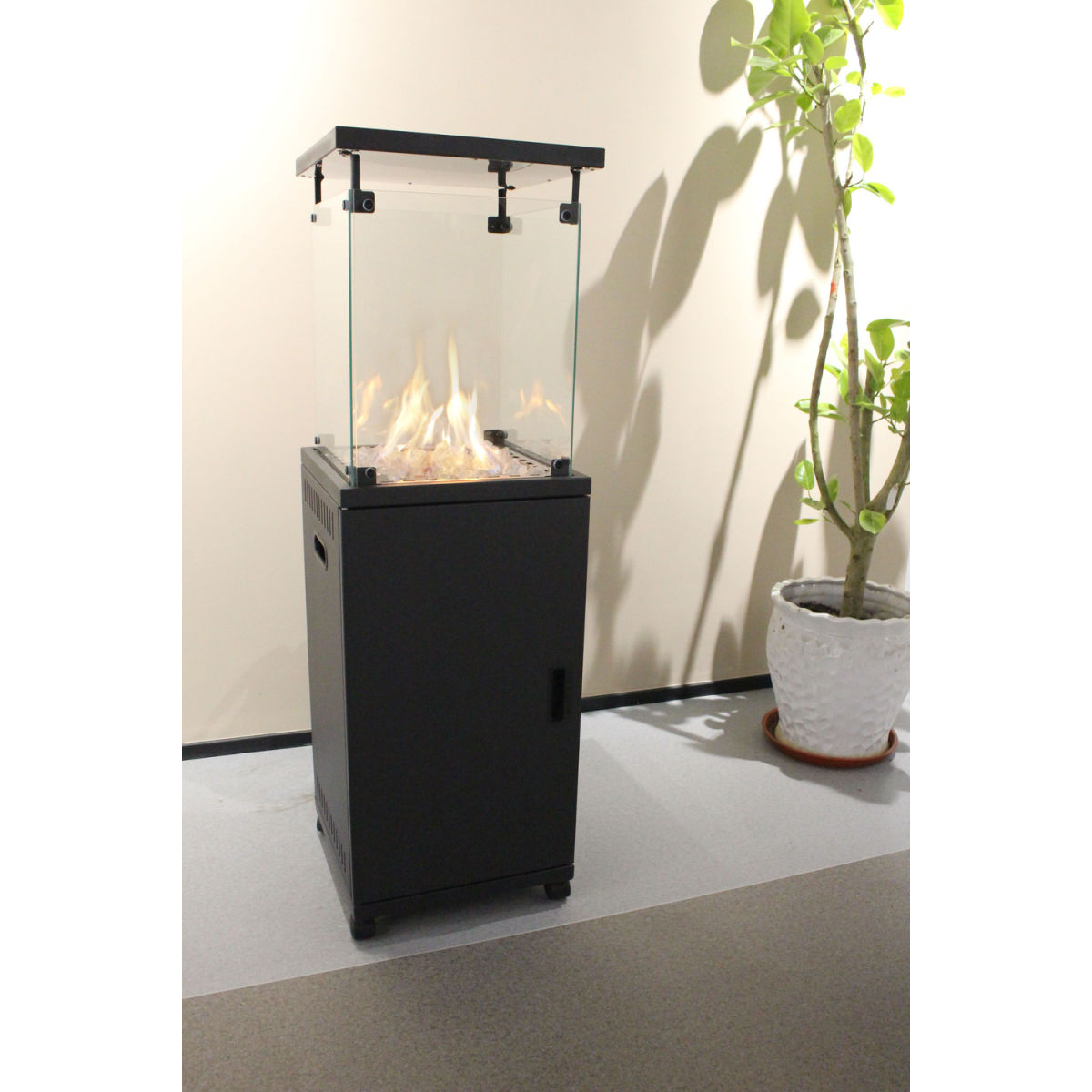 Stalgast Gas-Terrassenfeuer, quadratisch 10,5 kW 42x136 cm (BxH); schwarz