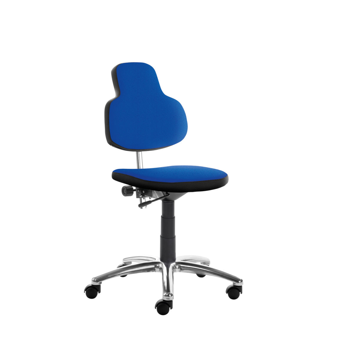 Mayer Sitzmöbel Drehstuhl 2206, Polyester-Stoff/Kunstleder, Hartbodenrollen 62x88x60 cm (BxHxT); Sitz blau