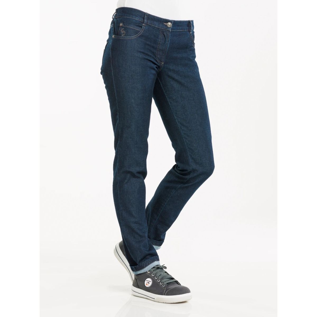 Chaud Devant Kochhose Lady Skinny Blue Denim Stretch; Kleidergröße 3XL; dunkelblau
