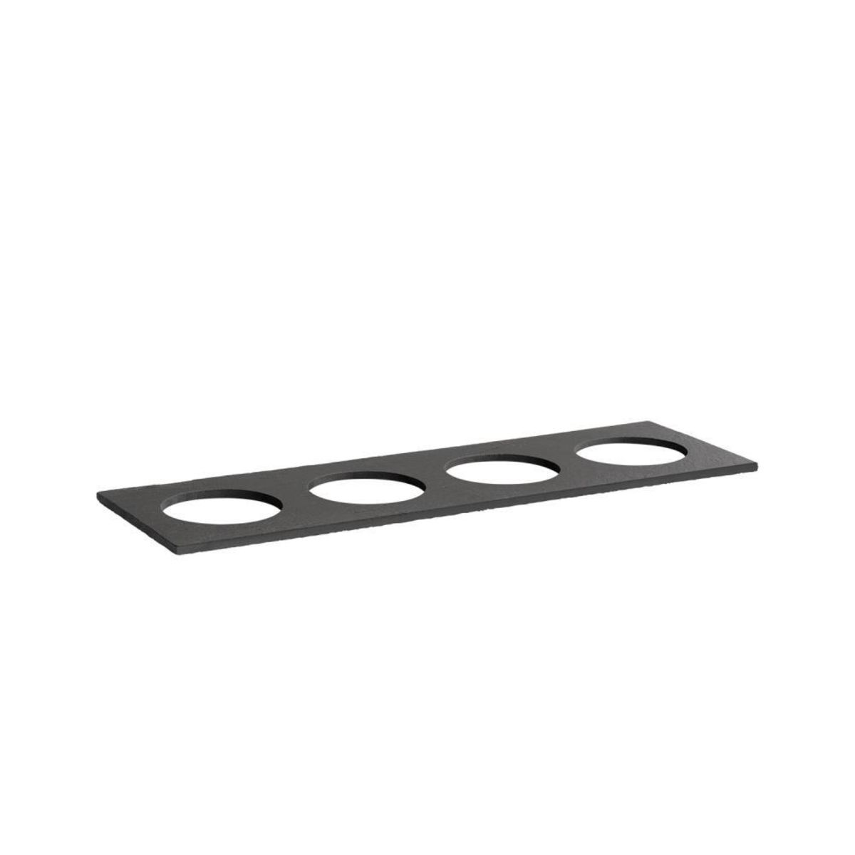 APS GN 1/6 Naturschieferplatte 17,6 x 16,2 cm Materialstärke 6-9 mm gerade Kanten mit Ausschnitt: Ø 10,5 cm -VALO-; GN 2/4, 53x16.2x1 cm (LxBxH); schwarz