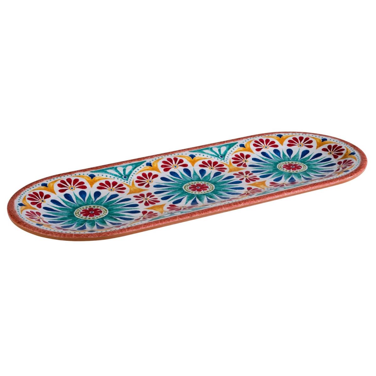 APS Teller ARABESQUE, Melamin, oval; 38x15.5x2 cm (LxBxH); beige/blau; oval