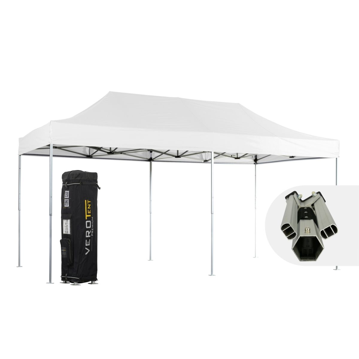 VeroTENT VeroTENT Faltpavillon 3x6m Luxea mit Dach 300x600x330 cm (LxBxH); weiß
