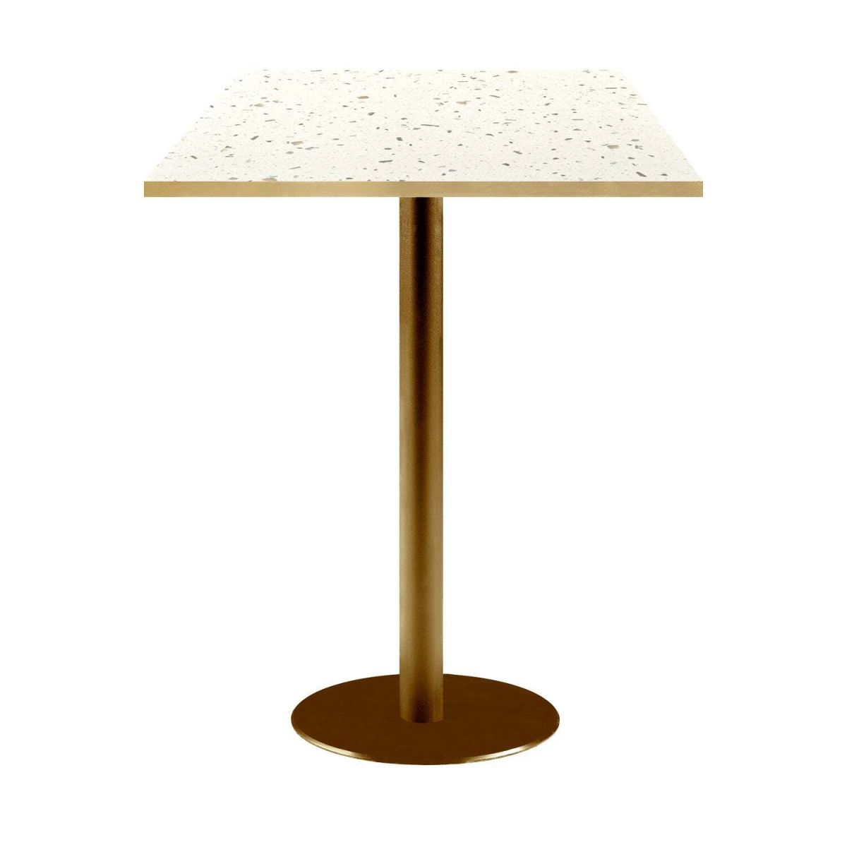 RestooTab Stehtisch Rome quadratisch Gestell goldmetallic - Kanten messing 60x60x113 cm (LxBxH); Platte terrazzo, Gestell messing; quadratisch