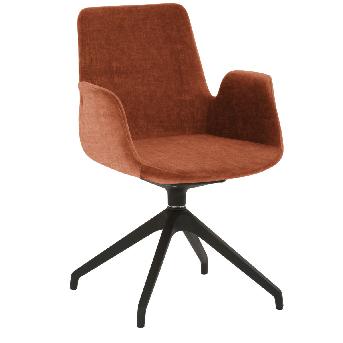 Mayer Sitzmöbel Sessel 2009 Polyester-Stoff, mit Armlehnen 58x57x84 cm (BxTxH); Sitz rostbraun, Gestell schwarz