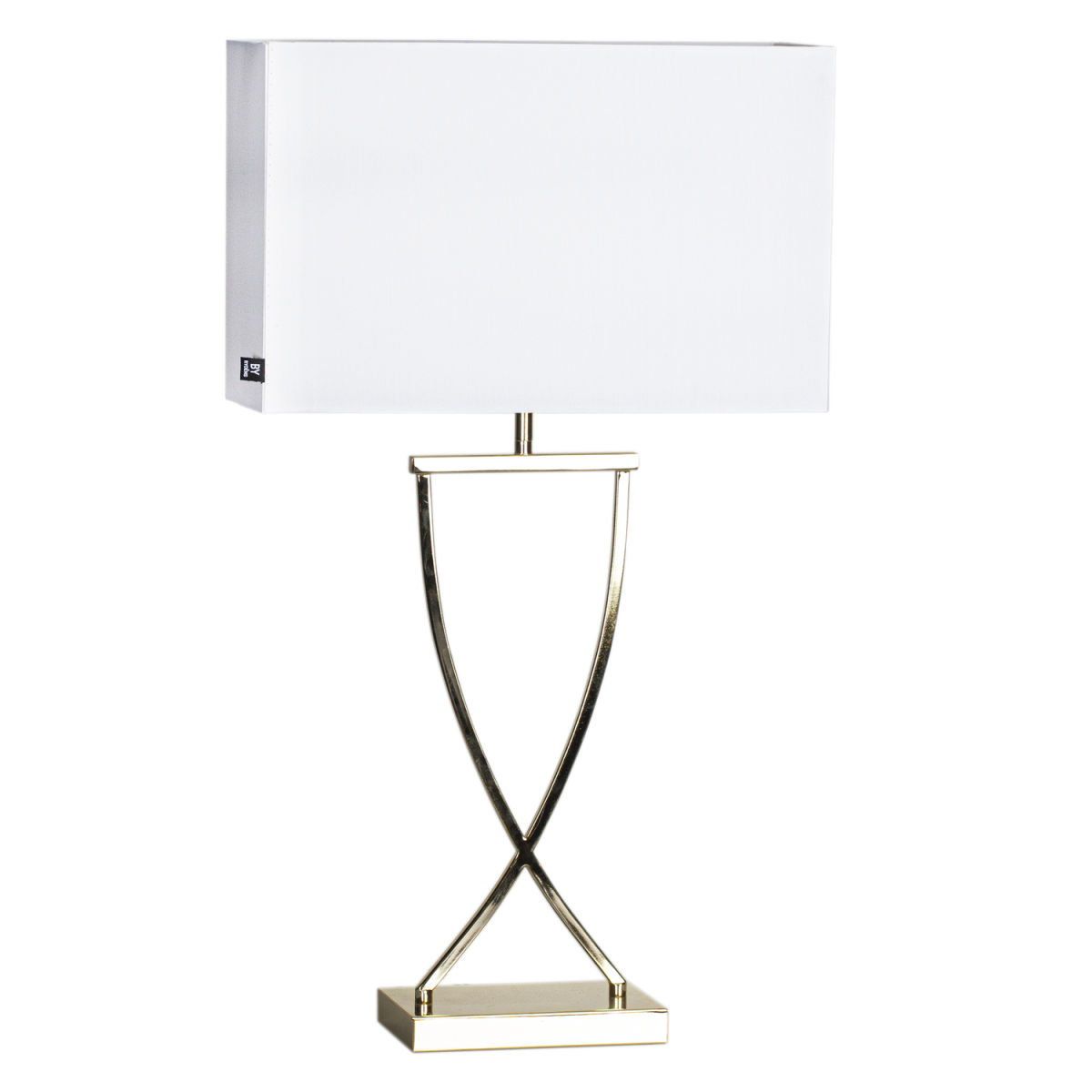 By Rydens Omega Tischleuchte 40x16x69 cm (LxBxH); weiß/messing; Gestell messing