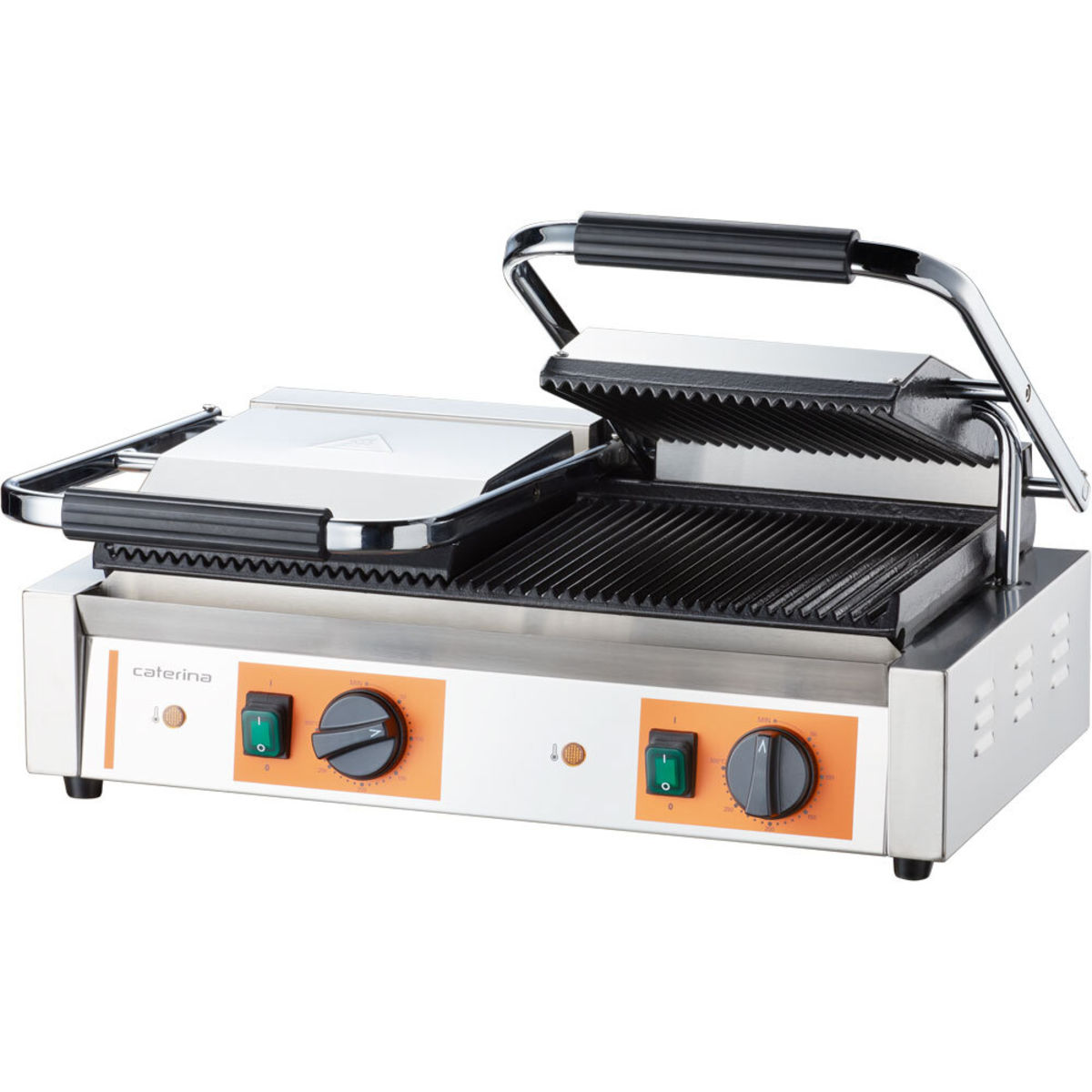 Caterina Doppel-Kontaktgrill CATERINA, 3,6 kW 57x36x20 cm (BxTxH); silber/schwarz