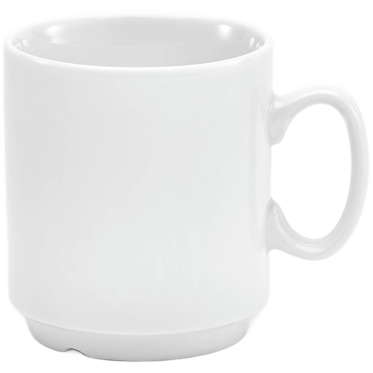 van Well Kaffeebecher Profi, 28 cl, stapelbar,weiß, Porzellan, 3 Abtropfrillen, van Well 280 ml, 7.8x10.5x7.8x9 cm (LxBxØxH); weiß; rund; 6 Stück / Pack